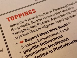 menu at MoschMosch in Darmstadt