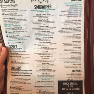 menu  at Luna Grill and Diner in Washington