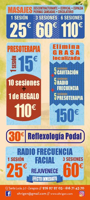 precios de terapias at Ohrigen in Zaragoza