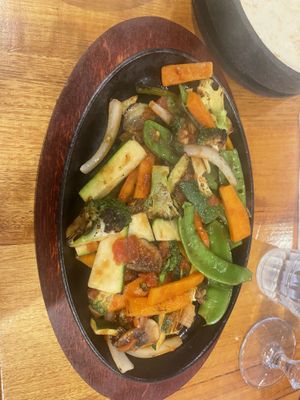 vegan fajitas vegetables   at Carlos Cantina in Boronia