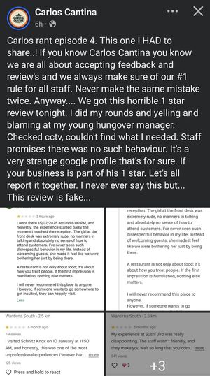 They yell at their staff 😥 that is never ok at Carlos Cantina in Boronia