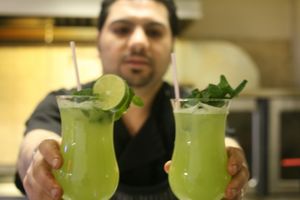 The Secret of the Sphinx- made with fresh lime and mint. Vegan at Taste of Egypt in Saint John