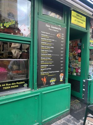 menu at L'as du Fallafel in Paris