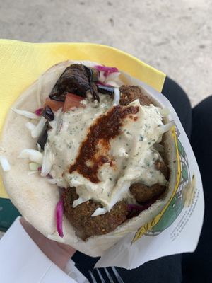 vegan falafel  at L'as du Fallafel in Paris