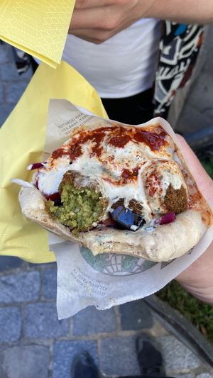 Special with tahini sauce and spicy sauce   at L'as du Fallafel in Paris