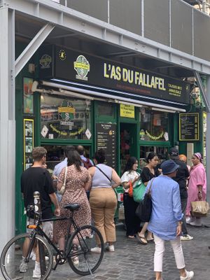 Store front   at L'as du Fallafel in Paris