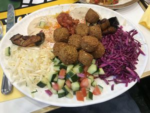 Falafel platter   at L'as du Fallafel in Paris