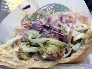 Falafel sandwich  at L'as du Fallafel in Paris