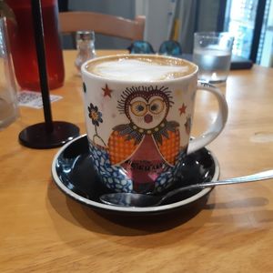 Soy lattee at The Healthy Hub in Cairns