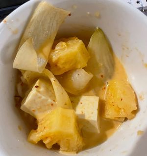 Pineapple Curry with Tofu, Level 3 🌶️🌶️🌶️  at Dancing Noodle in Parker