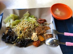 $4. Hokkien mee with beancurd, mustard veggies and black fungus at Just Greens 绿清清 - Clementi in West Singapore