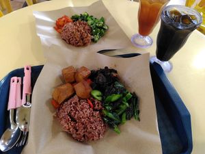 Brown rice with assorted choices at Just Greens 绿清清 - Clementi in West Singapore