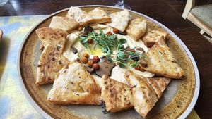 Hummus with truffles at Oliva in Belgrade