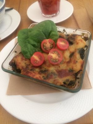 Lasagne with spinach at Porazka in Poznan