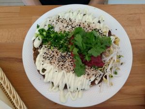 Vegan Okonomiyaki at Porazka in Poznan