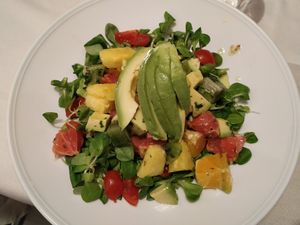 Avocado salad at Locanda Rossignoli 1913 in Casale Monferrato