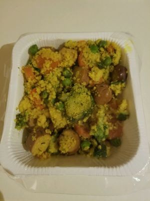 cous cous with veggie wurstel at Biosapori in Bassano Del Grappa