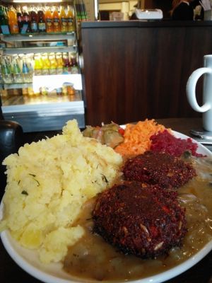 Beetroot, mash and veg  at Bar Górski in Zakopane