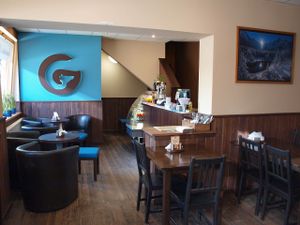 It's a nice and calm place with a great view of the mountains at Bar Górski in Zakopane