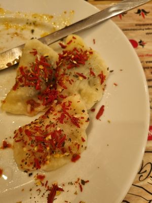 Spinach dumplings at Bar Górski in Zakopane