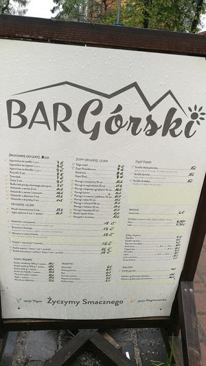 Ceny w górę, a wybór mniejszy :/ at Bar Górski in Zakopane