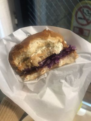 Crispy soy chicken burger 1 at Ain Soph.Ripple Kabukicho in Tokyo