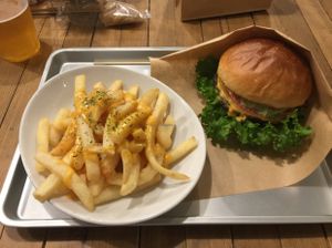 ripple burger with cheese at Ain Soph.Ripple Kabukicho in Tokyo