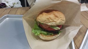 Burger with Cheese Sauce at Ain Soph.Ripple Kabukicho in Tokyo