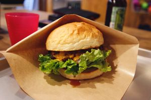 Vegan sloppy joes at Ain Soph.Ripple Kabukicho in Tokyo