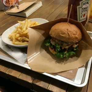 Vegan cheese burger at Ain Soph.Ripple Kabukicho in Tokyo