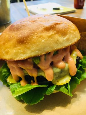 Ripple and cheese burger.  at Ain Soph.Ripple Kabukicho in Tokyo