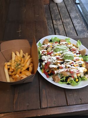 French fries with cheese sauce, burrito bowl  at Ain Soph.Ripple Kabukicho in Tokyo