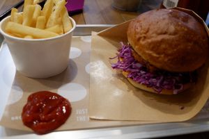 "Chicken" burger. at Ain Soph.Ripple Kabukicho in Tokyo