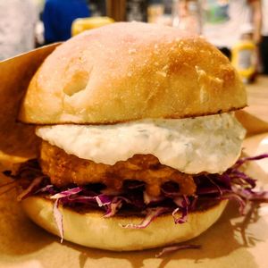 No ? were harmed to make this burger at Ain Soph.Ripple Kabukicho in Tokyo