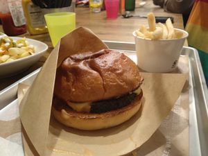 Vegan cheeseburger at Ain Soph.Ripple Kabukicho in Tokyo