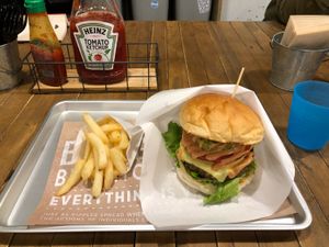 Vegan burger at Ain Soph.Ripple Kabukicho in Tokyo