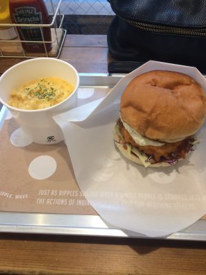 burger and mac n cheese at Ain Soph.Ripple Kabukicho in Tokyo