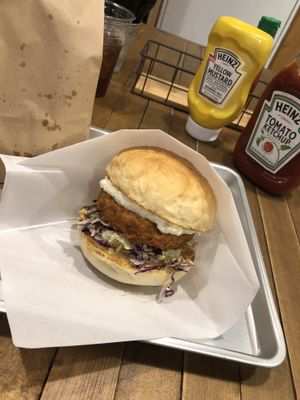 Chicken burger!  at Ain Soph.Ripple Kabukicho in Tokyo