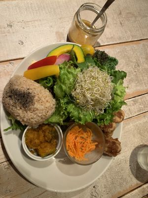 Lunch Salad with onion dressing at Ain Soph.Ripple Kabukicho in Tokyo