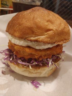 Crispy chicken burger at Ain Soph.Ripple Kabukicho in Tokyo