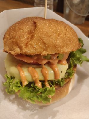 Ripple cheese burger at Ain Soph.Ripple Kabukicho in Tokyo