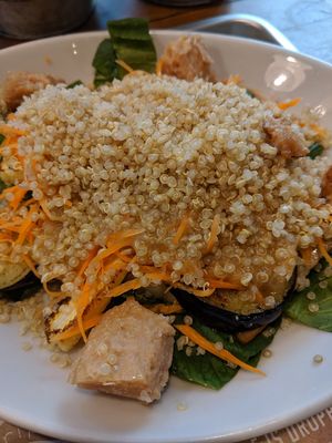 grilled salad bowl (lettuce, grilled veg, vegan chicken, quinoa, carrot shreds) at Ain Soph.Ripple Kabukicho in Tokyo