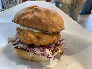 Crispy chicken burger  at Ain Soph.Ripple Kabukicho in Tokyo