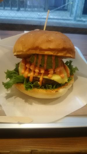 The ripple cheese burger. at Ain Soph.Ripple Kabukicho in Tokyo
