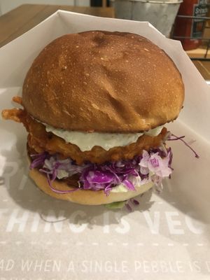 Chicken burger at Ain Soph.Ripple Kabukicho in Tokyo