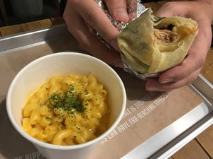 Mac ‘n’ cheese and burrito at Ain Soph.Ripple Kabukicho in Tokyo