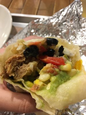 Inside the chicken burrito. at Ain Soph.Ripple Kabukicho in Tokyo