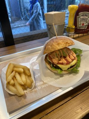 Beef burger at Ain Soph.Ripple Kabukicho in Tokyo