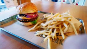 French fries and burger at Ain Soph.Ripple Kabukicho in Tokyo