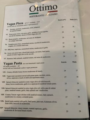 Menu!  at Ottimo Ristorante Italiano in Hobart